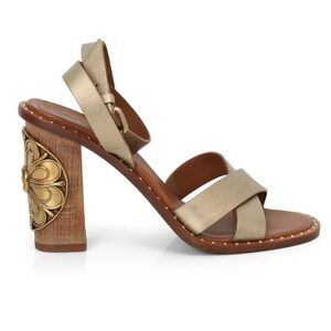 NEW Roberto Cavalli Metallic Leather Sandals